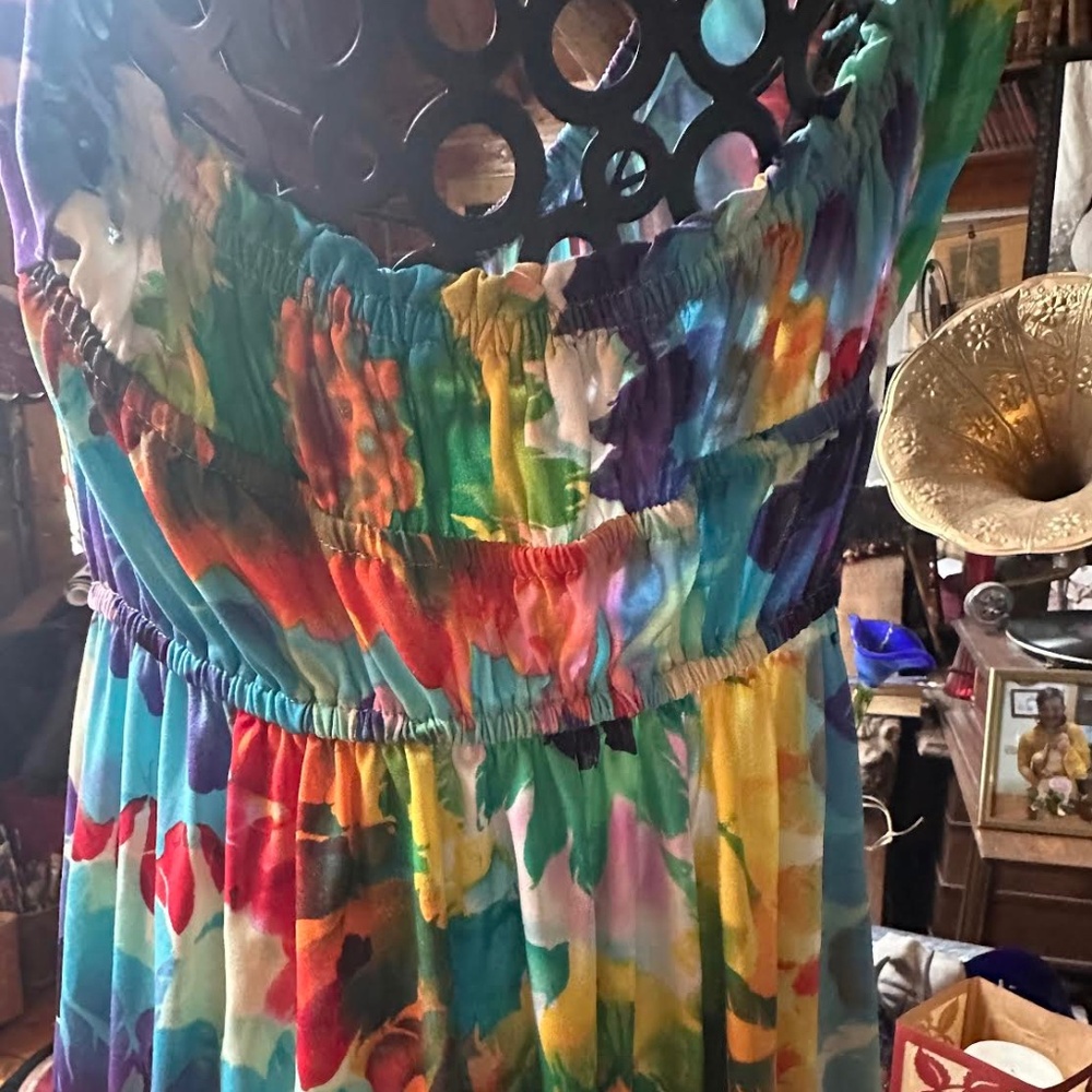 Bright empire waist stretch colorful dress/ top .